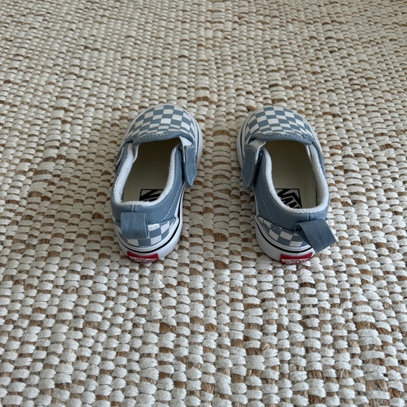 Vans Toddler Classic Slip-On V Checkerboard Shoe - Dusty Blue - Size 5 Toddler - Picture 5 of 6